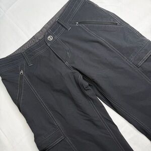 Kuhl Cargo Convertible Raid Roll Up Pants Dark Grey Women 4 Hiking Outdoor Nylon